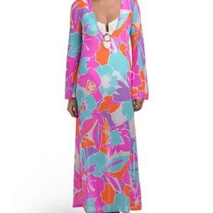 NWT Trina Turk Amalfi Mesh Maxi Swim Cover-up Dress
